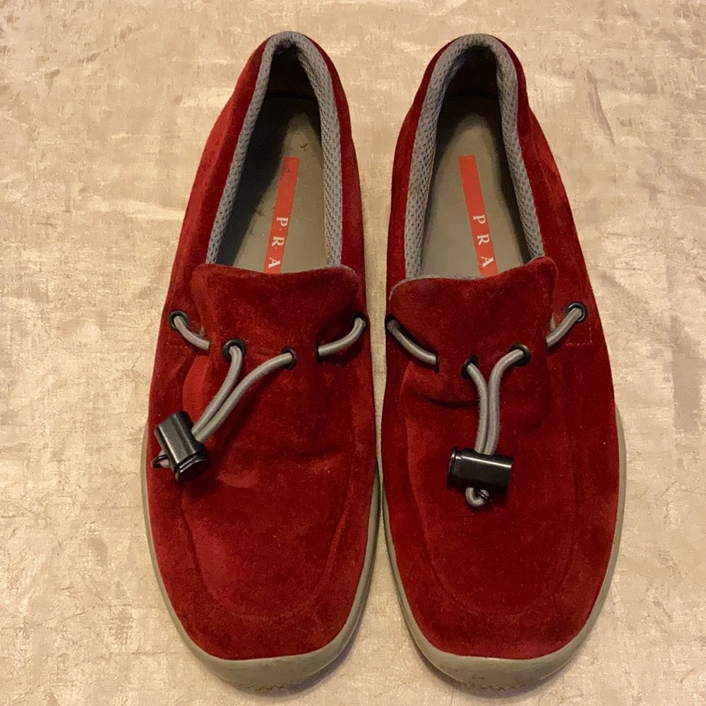 Prada Suede Driving Loafers Slip On